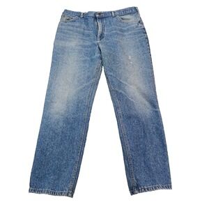 Vintage Lee Jeans Mens 40x32 (37x30) Blue Light Wash Union Made USA Straight Leg